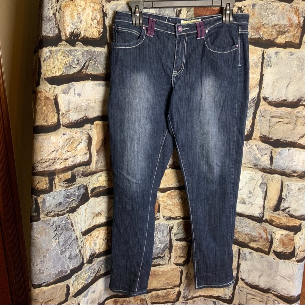 Que Hermosa Faded Stretch Jeans/Purple Accents 16